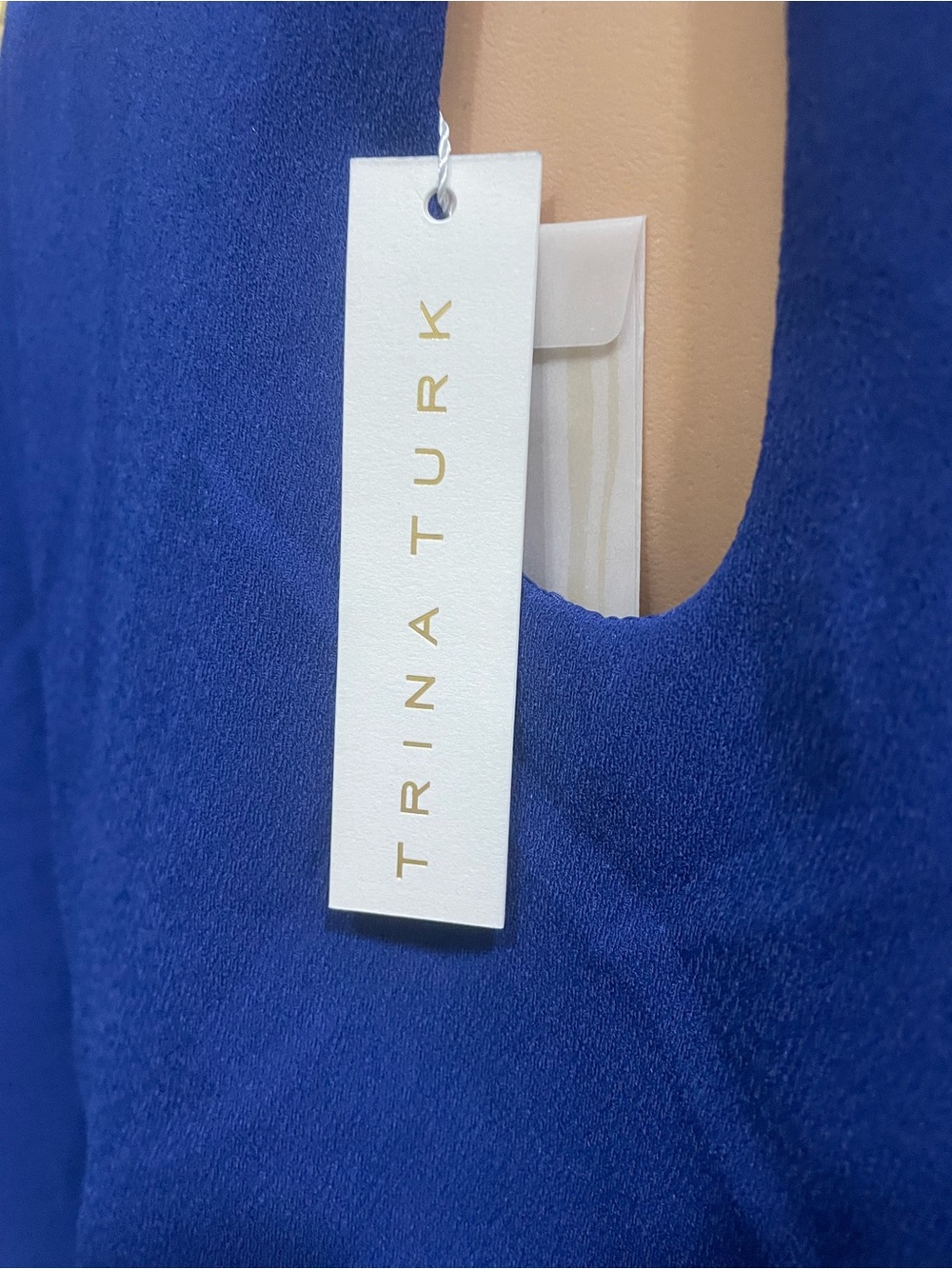 Trina Turk Royal Blue Cape-Sleeve Sheath Dress - Picture 3 of 15
